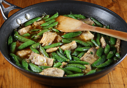 Ginger-Scented Tilapia with Sugar Snaps